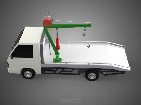 REMOTE ELECTRIC WINCH HOIST SWIVEL CRANE HOOK JIB TRUCK PICKUP Modello 3D