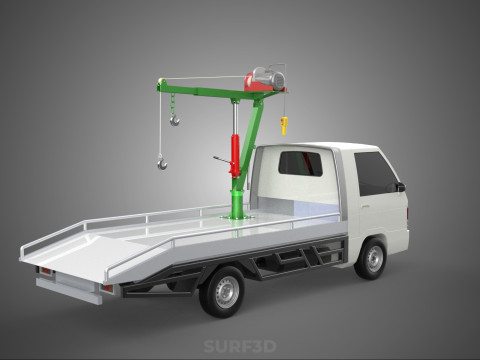 REMOTE ELECTRIC WINCH HOIST SWIVEL CRANE HOOK JIB TRUCK PICKUP Modello 3D