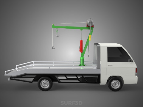 REMOTE ELECTRIC WINCH HOIST SWIVEL CRANE HOOK JIB TRUCK PICKUP Modello 3D