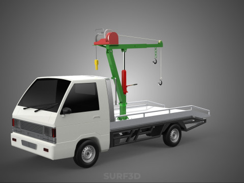 REMOTE ELECTRIC WINCH HOIST SWIVEL CRANE HOOK JIB TRUCK PICKUP Modello 3D