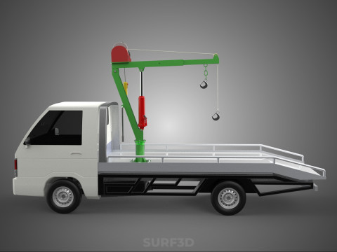 REMOTE ELECTRIC WINCH HOIST SWIVEL CRANE HOOK JIB TRUCK PICKUP Modello 3D