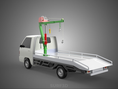 REMOTE ELECTRIC WINCH HOIST SWIVEL CRANE HOOK JIB TRUCK PICKUP Modello 3D