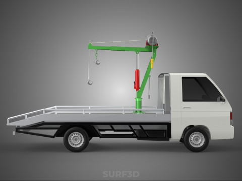 REMOTE ELECTRIC WINCH HOIST SWIVEL CRANE HOOK JIB TRUCK PICKUP Modello 3D