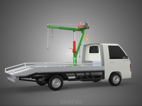 REMOTE ELECTRIC WINCH HOIST SWIVEL CRANE HOOK JIB TRUCK PICKUP Modello 3D