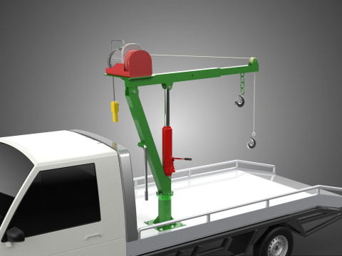 REMOTE ELECTRIC WINCH HOIST SWIVEL CRANE HOOK JIB TRUCK PICKUP Modello 3D