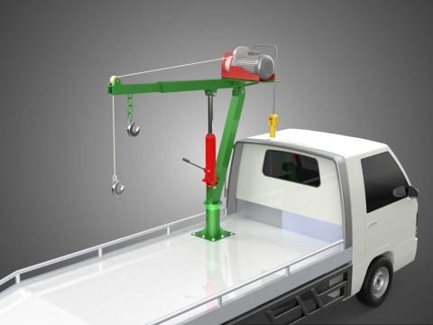 REMOTE ELECTRIC WINCH HOIST SWIVEL CRANE HOOK JIB TRUCK PICKUP Modello 3D