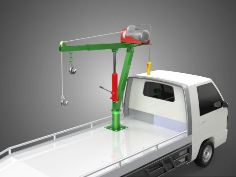 REMOTE ELECTRIC WINCH HOIST SWIVEL CRANE HOOK JIB TRUCK PICKUP 3D Model