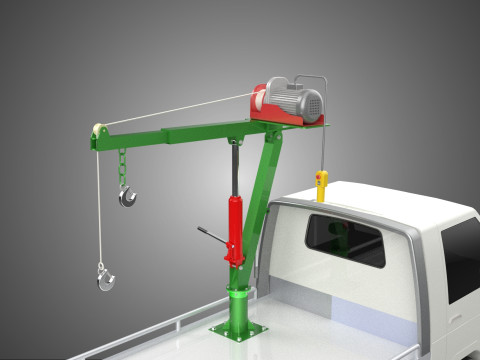 REMOTE ELECTRIC WINCH HOIST SWIVEL CRANE HOOK JIB TRUCK PICKUP Modello 3D