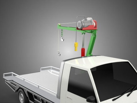 REMOTE ELECTRIC WINCH HOIST SWIVEL CRANE HOOK JIB TRUCK PICKUP Modello 3D