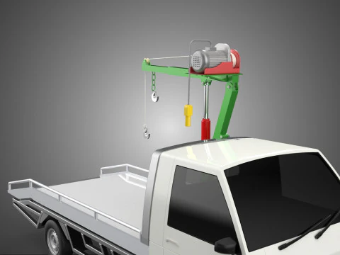 REMOTE ELECTRIC WINCH HOIST SWIVEL CRANE HOOK JIB TRUCK PICKUP 3D Model