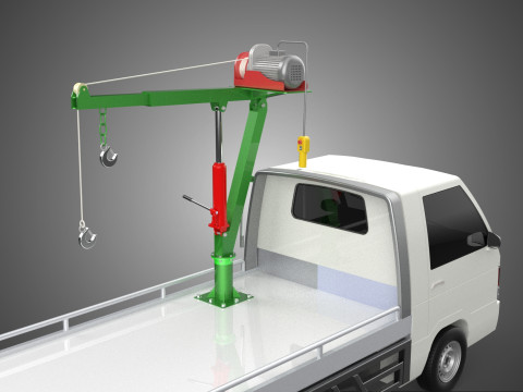 REMOTE ELECTRIC WINCH HOIST SWIVEL CRANE HOOK JIB TRUCK PICKUP Modello 3D
