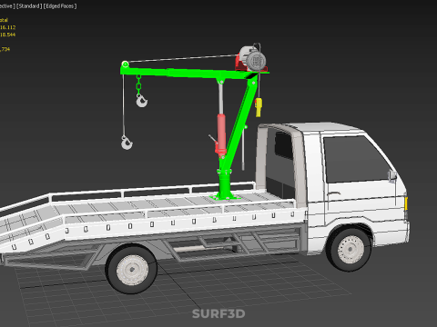 REMOTE ELECTRIC WINCH HOIST SWIVEL CRANE HOOK JIB TRUCK PICKUP Modello 3D