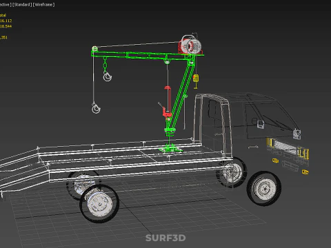 REMOTE ELECTRIC WINCH HOIST SWIVEL CRANE HOOK JIB TRUCK PICKUP 3D Model