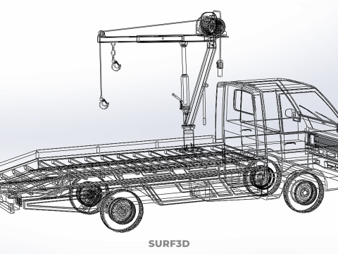 REMOTE ELECTRIC WINCH HOIST SWIVEL CRANE HOOK JIB TRUCK PICKUP Modello 3D
