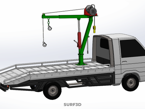 REMOTE ELECTRIC WINCH HOIST SWIVEL CRANE HOOK JIB TRUCK PICKUP Modello 3D