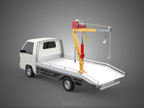 ELECTRIC WINCH HOIST LIFT BOOM HYDRAULIC CRANE JIB TRUCK PICKUP 3D Model