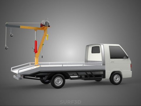 ELECTRIC WINCH HOIST LIFT BOOM HYDRAULIC CRANE JIB TRUCK PICKUP 3D Модель
