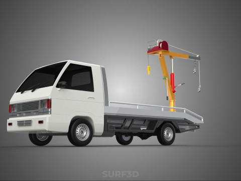 ELECTRIC WINCH HOIST LIFT BOOM HYDRAULIC CRANE JIB TRUCK PICKUP 3D Модель