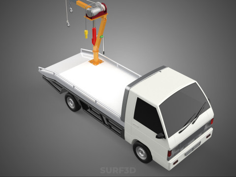 ELECTRIC WINCH HOIST LIFT BOOM HYDRAULIC CRANE JIB TRUCK PICKUP 3D Модель