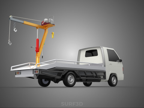 ELECTRIC WINCH HOIST LIFT BOOM HYDRAULIC CRANE JIB TRUCK PICKUP 3D Модель