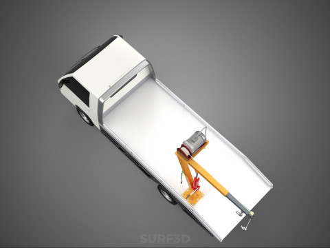 ELECTRIC WINCH HOIST LIFT BOOM HYDRAULIC CRANE JIB TRUCK PICKUP 3D Модель