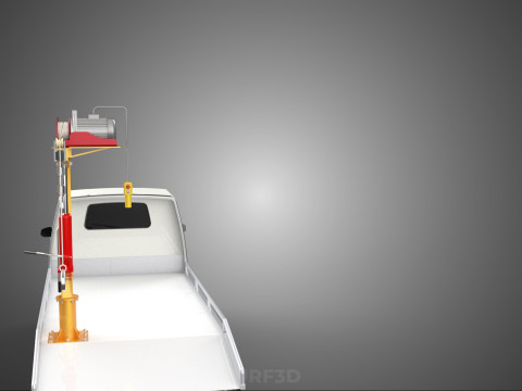 ELECTRIC WINCH HOIST LIFT BOOM HYDRAULIC CRANE JIB TRUCK PICKUP 3D Модель
