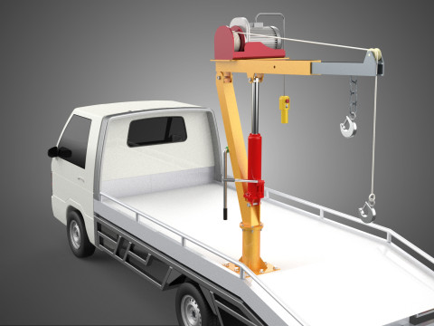 ELECTRIC WINCH HOIST LIFT BOOM HYDRAULIC CRANE JIB TRUCK PICKUP 3D Модель