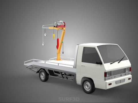 ELECTRIC WINCH HOIST LIFT BOOM HYDRAULIC CRANE JIB TRUCK PICKUP 3D Модель