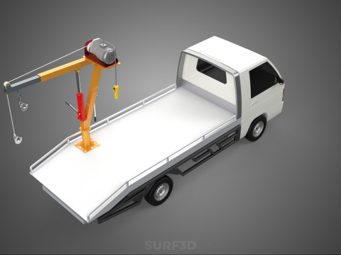 ELECTRIC WINCH HOIST LIFT BOOM HYDRAULIC CRANE JIB TRUCK PICKUP 3D Модель