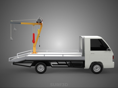 ELECTRIC WINCH HOIST LIFT BOOM HYDRAULIC CRANE JIB TRUCK PICKUP 3D Модель