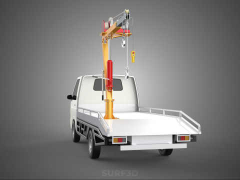 ELECTRIC WINCH HOIST LIFT BOOM HYDRAULIC CRANE JIB TRUCK PICKUP 3D Модель