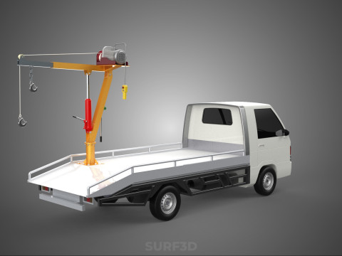 ELECTRIC WINCH HOIST LIFT BOOM HYDRAULIC CRANE JIB TRUCK PICKUP 3D Модель