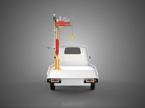 ELECTRIC WINCH HOIST LIFT BOOM HYDRAULIC CRANE JIB TRUCK PICKUP 3D Модель