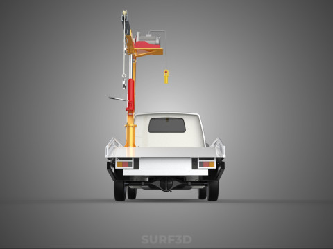 ELECTRIC WINCH HOIST LIFT BOOM HYDRAULIC CRANE JIB TRUCK PICKUP 3D Модель