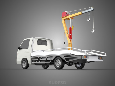ELECTRIC WINCH HOIST LIFT BOOM HYDRAULIC CRANE JIB TRUCK PICKUP 3D Модель