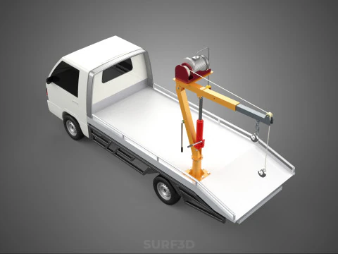 ELEKTRİKLİ VİN&Ccedil; KALDIRMA BOMU HİDROLİK VİN&Ccedil; JİB KAMYON KAMYONU 3D Model