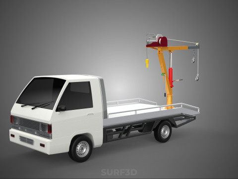 ELECTRIC WINCH HOIST LIFT BOOM HYDRAULIC CRANE JIB TRUCK PICKUP 3D Модель