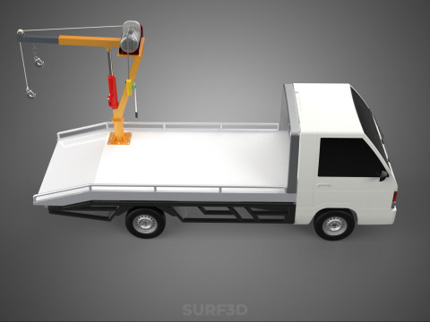ELECTRIC WINCH HOIST LIFT BOOM HYDRAULIC CRANE JIB TRUCK PICKUP 3D Модель