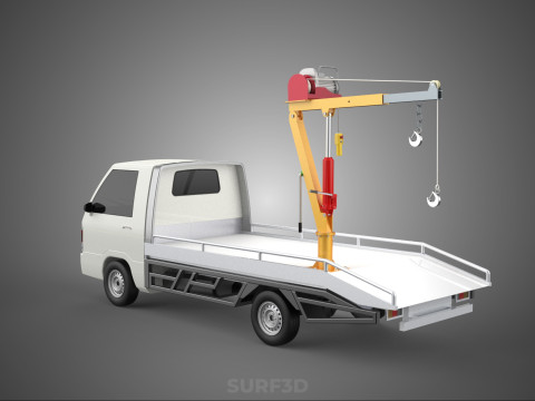 ELECTRIC WINCH HOIST LIFT BOOM HYDRAULIC CRANE JIB TRUCK PICKUP 3D Модель