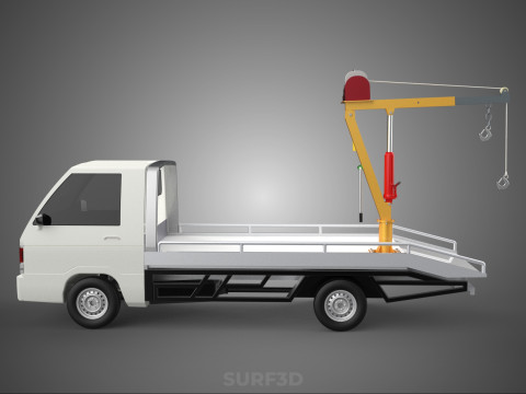 ELECTRIC WINCH HOIST LIFT BOOM HYDRAULIC CRANE JIB TRUCK PICKUP 3D Модель