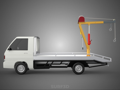 ELECTRIC WINCH HOIST LIFT BOOM HYDRAULIC CRANE JIB TRUCK PICKUP 3D Модель
