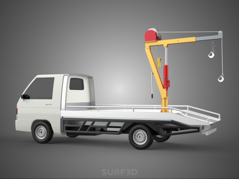 ELECTRIC WINCH HOIST LIFT BOOM HYDRAULIC CRANE JIB TRUCK PICKUP 3D Модель