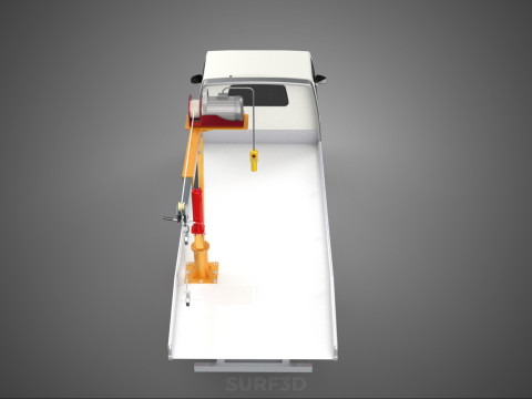 ELECTRIC WINCH HOIST LIFT BOOM HYDRAULIC CRANE JIB TRUCK PICKUP 3D Модель