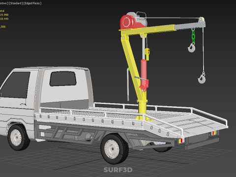 ELECTRIC WINCH HOIST LIFT BOOM HYDRAULIC CRANE JIB TRUCK PICKUP 3D Модель