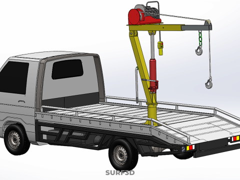ELECTRIC WINCH HOIST LIFT BOOM HYDRAULIC CRANE JIB TRUCK PICKUP 3D Модель