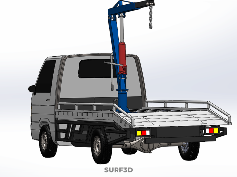 PICKUP TRUCK SWIVEL LIFTING CRANE WINCH HOIST HOOK JIB SLEWING 3Dモデル