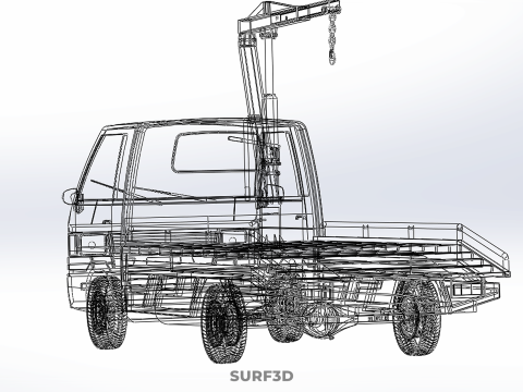 PICKUP TRUCK SWIVEL LIFTING CRANE WINCH HOIST HOOK JIB SLEWING 3Dモデル