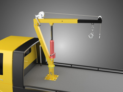 JACK CRANE LIFTER HAND CRANK WINCH HOIST TOW TRUCK PICKUP TOWING 3D 모델