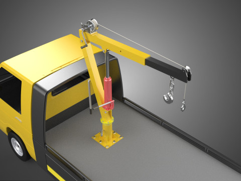 JACK CRANE LIFTER HAND CRANK WINCH HOIST TOW TRUCK PICKUP TOWING 3D 모델