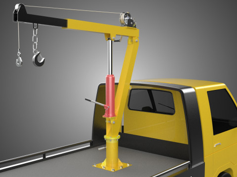 JACK CRANE LIFTER HAND CRANK WINCH HOIST TOW TRUCK PICKUP TOWING 3D 모델